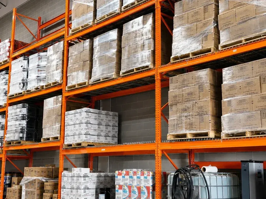 Racked packaged inventory in the Eco Fleet warehouse