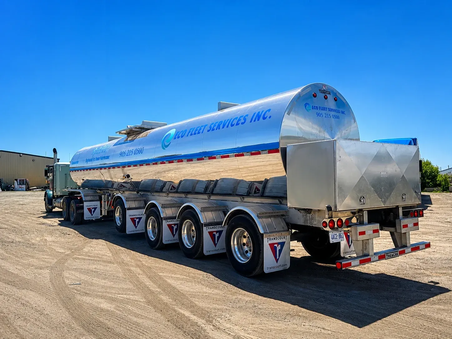 Eco Fleet branded bulk tanker staged in the yard